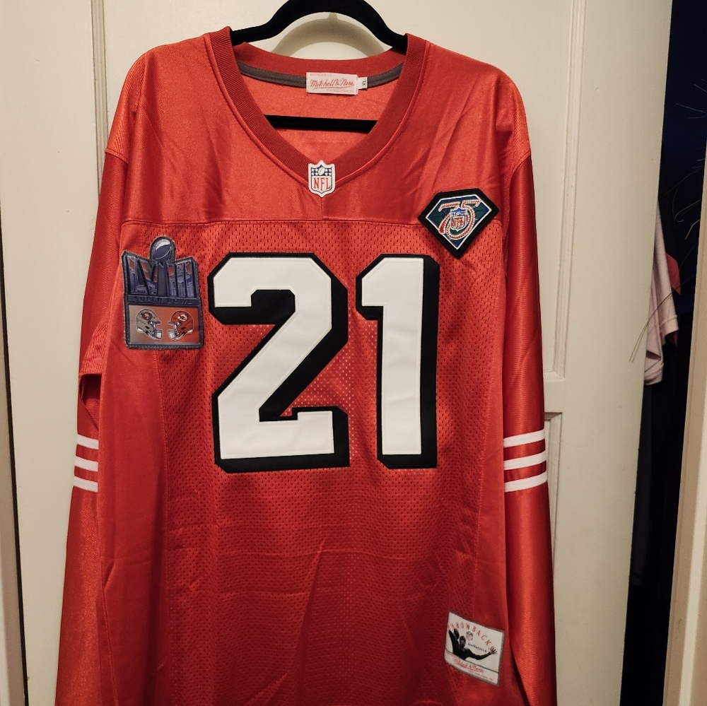 #21 Deion Sanders throwback San Francisco men's jersey.